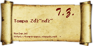 Tompa Zénó névjegykártya